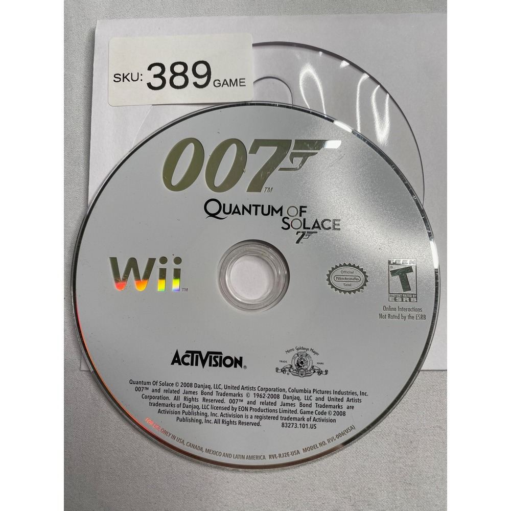 007 Quantum of Solace Nintendo Wii